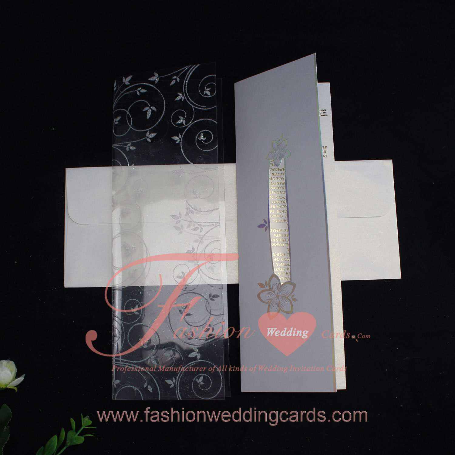 Spring Glitter Swirl Wedding Invitations Designs